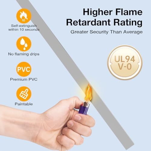 Delamu 157in Cord Covers for Wires on Wall, Cord Hider for 1 Cord, Paintable Cable Hider, Cable Management Wire Covers for Cords, W0.55 H0.4in, Grey - Image 3