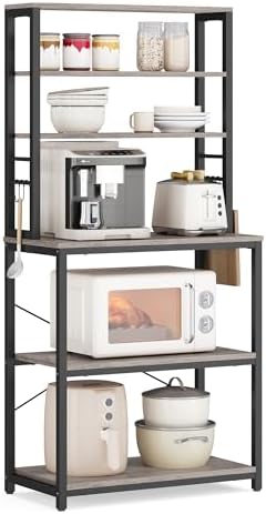 VASAGLE Coffee Bar, 23.6 Inches 6-Tier Baker's Rack with 6 Hooks by Unknown