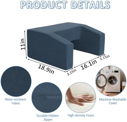 Lap Desk Pillow with Removable Cover Adjustable Angle Gaming & Machine Washable Reading Pillow for Adults Multipurpose Laptop Bed Tray with Arms for Working - Image 6
