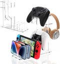 Kzlaonef Acrylic Game Console Shelf for PS5/Xbox/Switch | Desk Organizer with Headset & Controller Holder | Modern Gaming Accessory Storage by RICIPUSO