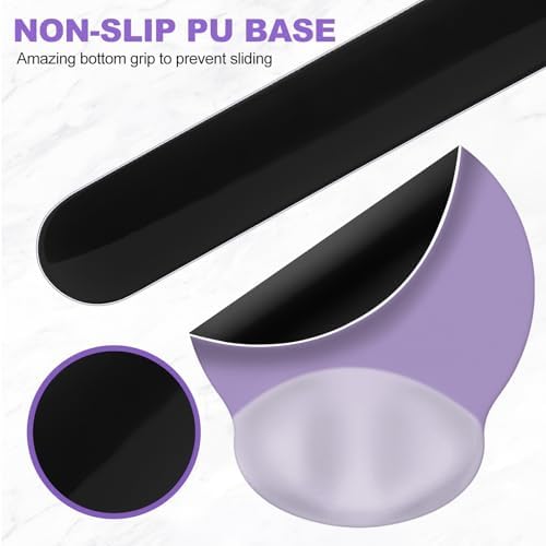 AIMSA Mouse Pad with Wrist Rest Support, Keyboard Wrist Rest Set, Ergonomic Memory Foam Mousepad for Computer Keyboard, Easy Typing and Pain Relief, Purple - Image 6