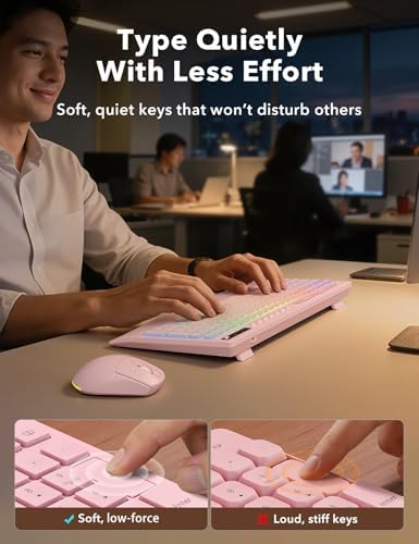 Trueque Wireless Keyboard and Mouse Combo, 4000mAh Battery, Wrist Rest - Image 5