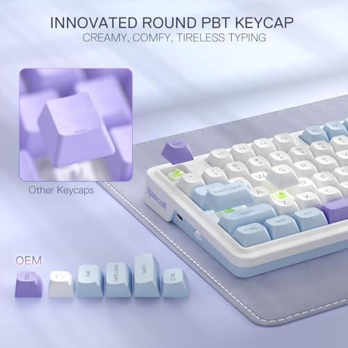 Redragon K673 PRO Wireless 81-Key RGB Gasket Gaming Keyboard, Scroll Knob - Image 6