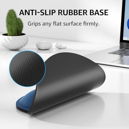 KTRIO Keyboard Wrist Rest & Mouse Pad with Wrist Rest, Navy Blue | Memory Foam Wrist Support, Ergonomic Design, Non-Slip Base, Office and Home Use - Image 4