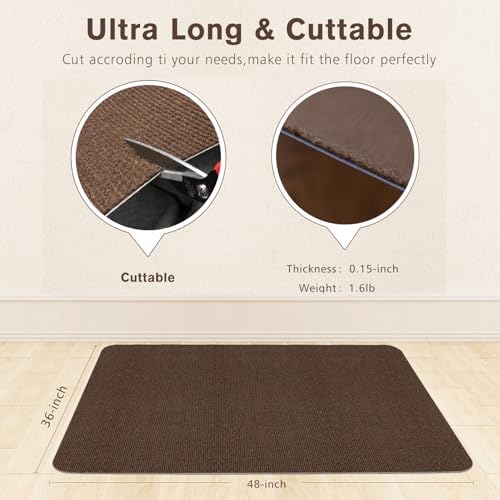 Sycoodeal Office Chair Mat for Hardwood Floor,Office Chair Mat for Tile Floor,Large Floor Protector Rug,Computer Gaming Mat,Easy to Clean,Anti-Slip,Coffee(48"x36") - Image 3