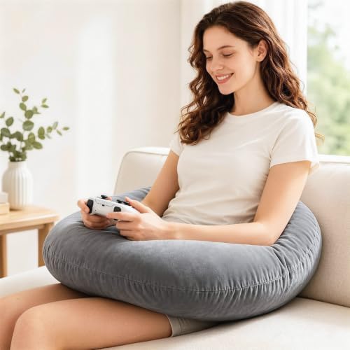 vamorry Gaming Pillow Arm Support Pillow for Bed & Sofa: Ergonomic U-Shaped Lap Pillow with Elbow Rest for Adults & Kids - Reduces Arm Pain & Fatigue During Gaming, Reading, Working & Crocheting by VamorryDirect