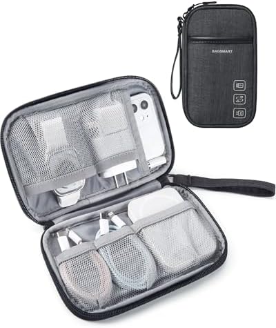 BAGSMART Electronics Travel Organizer for Cords Chargers Phones, Black by BAGSMART