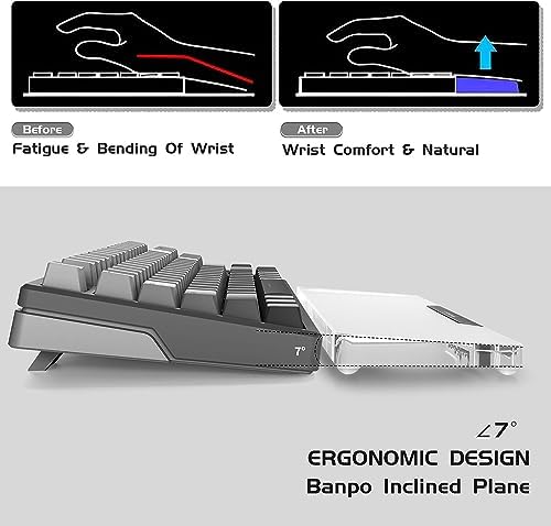 Acrylic Keyboard Wrist Rest Pro- TENKEYLESS 80% Keyboard- Mechanical Keyboards Ergonomic Palm Rest for Computer Keyboard,Anti-Slip Base,Wrist Pad for Laptop,Office & Home-Easy Typing,Black - Image 3