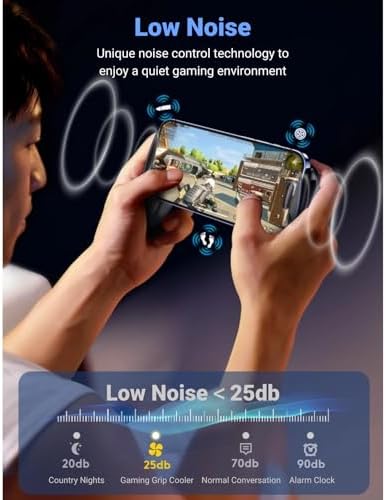 ciciglow Phone Game Grip, Semiconductor, Adjustable Mobile Controller Handle Holder with Colorful Light Effect, Fan Cooling, for, iOS - Image 4