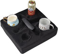Couch and Bed Cup Holder Pillow, Sofa Refreshment Tray for Drinks/Remote Control/Snacks Holder (Black) by Xchouxer
