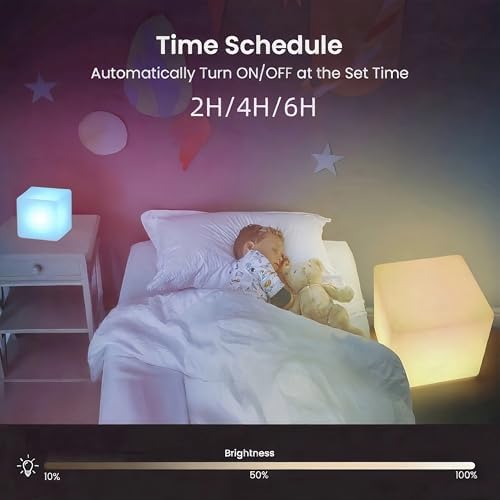 LOFTEK 4-inch LED Cube Lights, Rechargeable Night Light for Kids, Hangable - Image 6