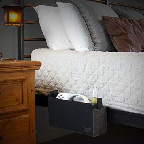 VRGE - Couch Bedside Gaming Organizer Caddy Storage Hanging Felt Mount for Game Controllers/Headphones/Meta Oculus Quest 3/2 VR w/Side Remote Control Holder - Image 3