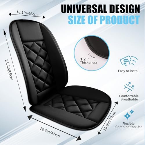 Car Seat Cushion with Back Support Pillow, Car Seat Cushion for Long Driving, Breathable Car Seat Protector, 1.2'' Thick Memory Foam Design for Pain Relief, Seat Pad for Car SUV Truck (Black) - Image 2