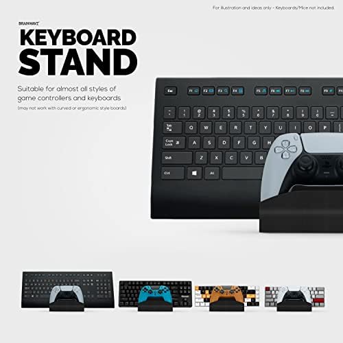 BRAINWAVZ Desktop Keyboard & Game Controller Holder Stand, Suitable for Small & Large Keyboards and Controllers for PS5, Xbox Series X, Xbox One, PS4, Switch, PC, Gamepads & More (DK04) - Image 7