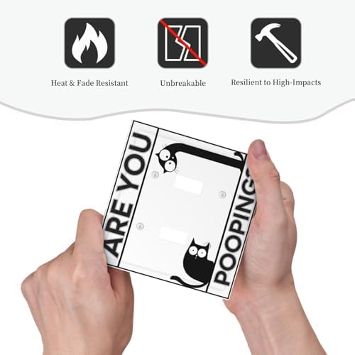 Decorative Light Switch Cover Plate Funny Bathroom Art with Are You Pooping Sign 2 Gang Switch Plate Covers Double Toggle Wall Plate Dual Device Electrical Switchplate Dimmer Faceplate - Image 6