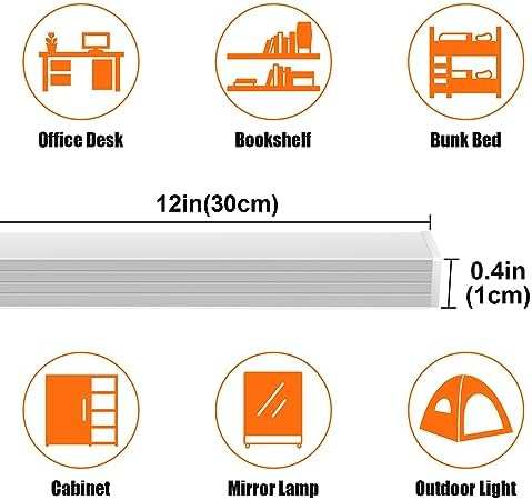 GLVSAE Under Cabinet Lighting, 12 Inch Plug in Light Bar, LED Keyboard Lights, 6000K Cool White Light, Ultra Thin Dimmable Light Bar, Suitable for Kitchen/Desk/Closet/Workbench - Image 3