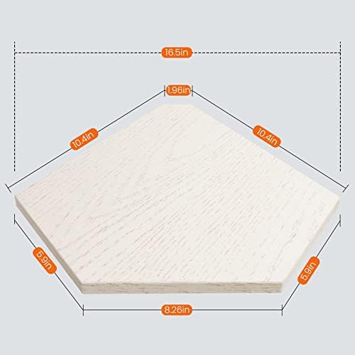 Homode Corner Shelf Wall Mount, Set of 2 Corner Floating Shelves with Cord Hole for Speaker, Cable Box, 2 Tier Wood Hanging Storage Shelf for Bathroom Living Room Bedroom, White - Image 3