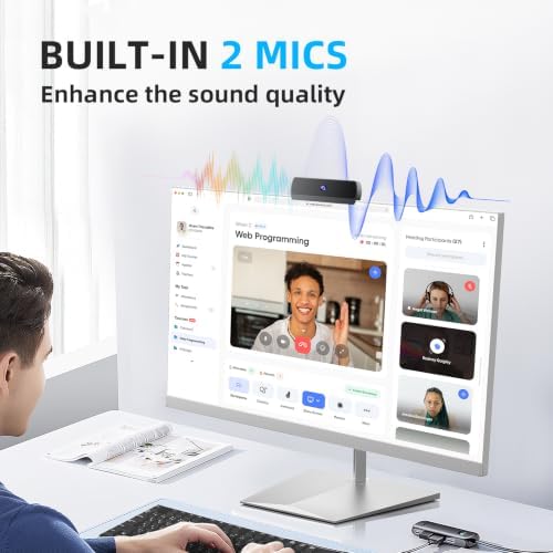 1080P HD Webcam, USB Plug & Play Computer Camera, Auto Low-Light Streaming Camera, Noise-Canceling Microphone Web cam - for Video on Laptop & Desktop - Image 2