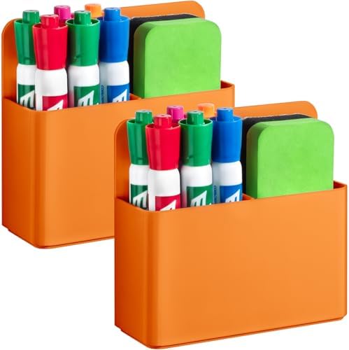 2 Pack Magnetic Pen Holder Cup for Whiteboard, Classroom Supplies by Banafich