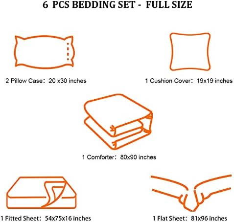 6 Pieces Bed in a Bag for Boys Bedding Sets Full Size,Gamer Comforter Sets for Boys Kids, Gaming Comforter Set for Teens Room Decor with Flat Sheet,Fitted Sheet,Pillowcase,Cushion Cover - Image 5