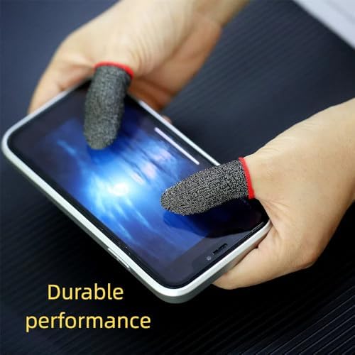 10 Pack Gaming Finger Sleeves, 0.3mm Silver Fiber dedales Gamer, Smooth Operation, Anti-Sweat, Extremely Thin,Maximum Touch Response,Comfortable fit, Fit Mobile Phone Tablet Devices - Image 7