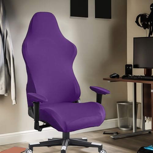 Stretch Gaming Chair Cover, Soft and Comfortable, Dust Protection, Modern Design, for Office Computer Racing Seat(Purple) - Image 6
