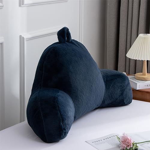 A Nice Night Navy Reading Pillow, 18.5" Bed Wedge Pillows with Arms - Image 3