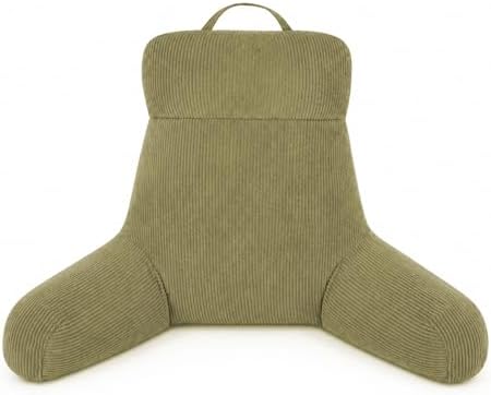 Reading Pillow with Arms for Bed Sitting Up, 24 Inch, Dark Green by EASTSNOW