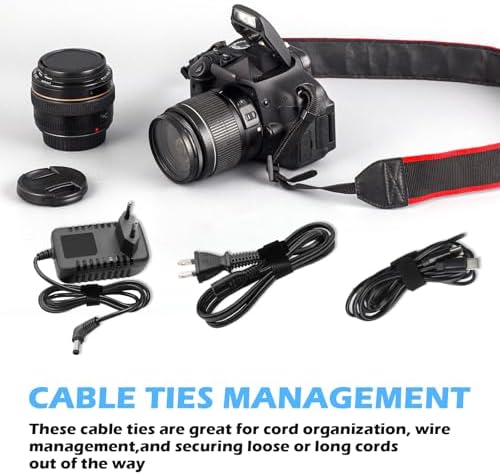 140 PCS 8 inch Cable Ties Reusable Cable Management Adjustable Cable Organizer, Cable Straps, Cord Wraps and Hook Loop Straps for Computer,Gaming, Wire, Desk- Home Office Essentials - Image 5