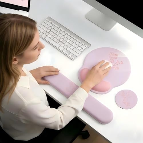 Mouse Pad with Keyboard Wrist Rest,Ergonomic Mousepad Support Set - Image 7