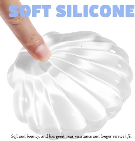 Gel Wrist Rest for Keyboard and Mouse Transparent Shell Keyboard Wrist Rest Ergonomic Cute White Clear Cool Seashell Mouse Wrist Pad Silicone Non-Slip Support for Computer Gaming Home Office - Image 5
