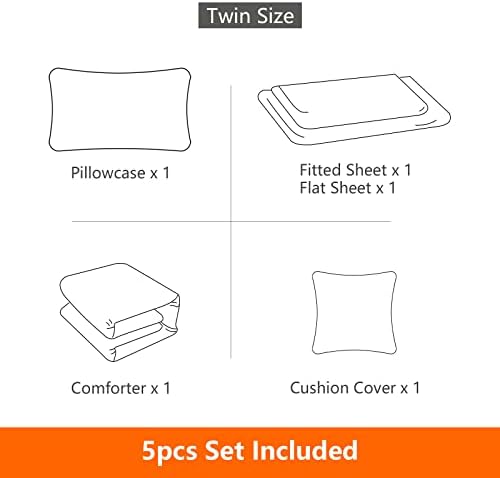 5 Pieces Gaming Bedding Set Twin Size for Boys Gamer Comforter Set for Boys Girls Kids Teens 5 Piece Bed in A Bag Video Game Bedding for Gamer Room Decorative Twin50 - Image 6