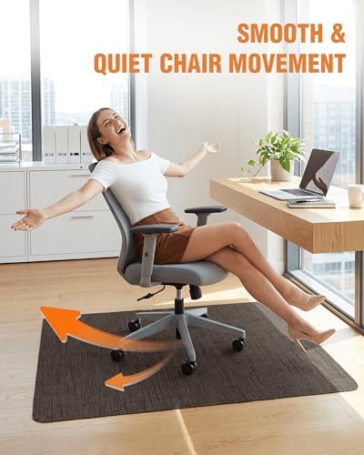 Carvapet 36x48 Office Chair Mat for Carpet Hardwood Floor Protector Rug | Non Slip Silent Chair Mat Perfect for Executive Office Desk or Computer Gaming Chair Cushion, Dark Brown - Image 5