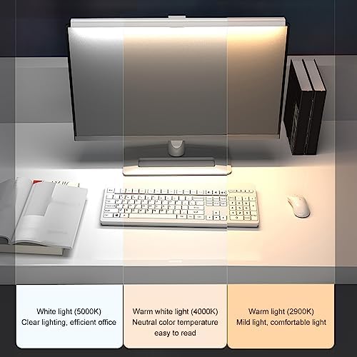Monitor Light Bar, Touch Control with 3 Color Temperatures & Infinite Dimming, Eye-Caring Screen Light for Computer Laptop Desktop, White - Image 6