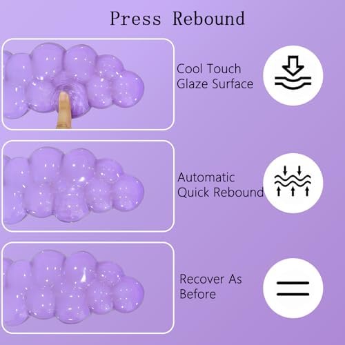 Gel Cloud Wrist Rest Keyboard Clear Purple Mouse Pad with Wrist Rest Set 3PCS Ergonomic Cool Keyboard Wrist Pad Cute Acrylic Coaster Non-Slip Base Cute Transparent Mouse Wrist Pad Support for Computer - Image 5