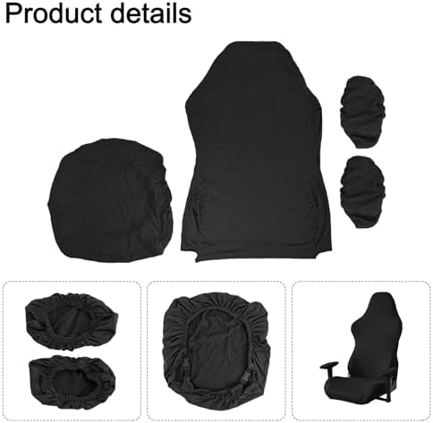 Stretch Gaming Chair Cover, Soft and Comfortable, Dust Protection, Modern Design, for Office Computer Racing Seat(Black) - Image 5