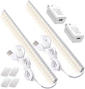 DWEPTU 2Pack LED Under Cabinet Light LED Light Bar with USB Powered Under Cabinet Lights for Closet Light Bar Under Counter Lighting Work Tables Student Dormitory (Include AC Plug) by DWEPTU