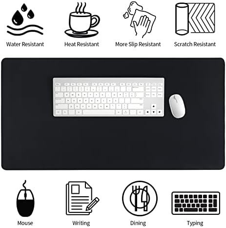 Bloss Leather Desk Pad, Non-Slip Desk Mat, Waterproof Large Mouse Pad, Mouse Mat, Computer Mat for Desk Easy Clean for Office/Home(Black, 35.4" x 15.7") - Image 4