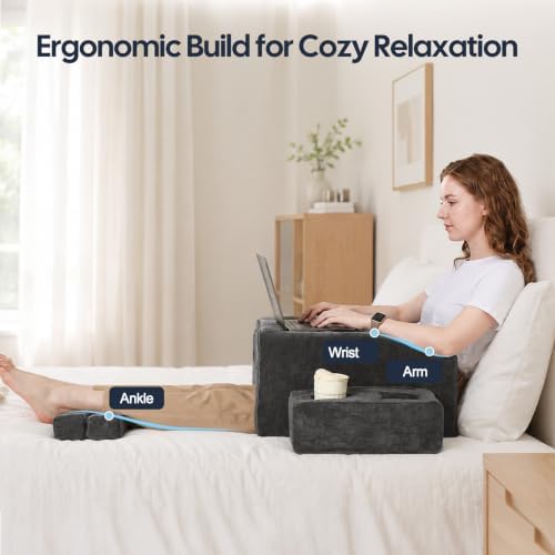 Lap Desk Pillow for Laptop, 2-in-1 Reading Pillow with Arm Rest for Lap - Image 5