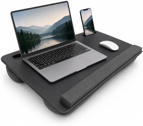 Large Lap Desk for Laptop, Fits 17.3", Bed & Couch, Black by Unknown