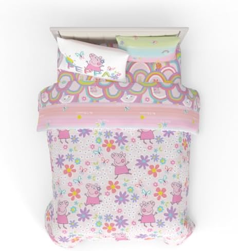 Franco Peppa Pig Kids Bedding Super Soft Comforter and Sheet Set with Sham, 7 Piece Full Size, (Officially Licensed Product) by Franco