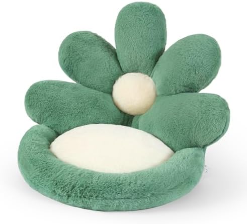 Ditucu Flower Shape Chair Cushion Comfy Kawaii Seat Cushions 19 inch Cute Stuff Pad Lazy Sofa Office Floor Pillow for Gaming Chairs Room Decor Green by DITUCU