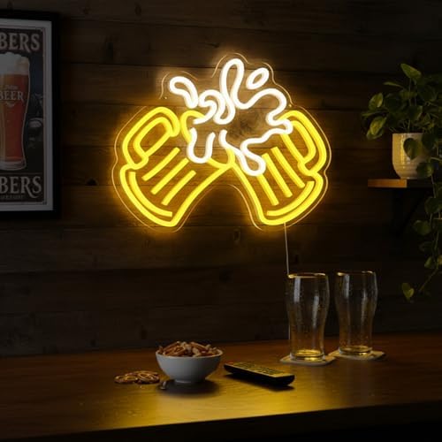 Cheers Beer Neon Sign for Home Bar Pub Man Cave Wall Decor USB Powered - Image 3