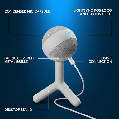 Logitech G Yeti Orb Condenser RGB Gaming Microphone - Off White - Image 5