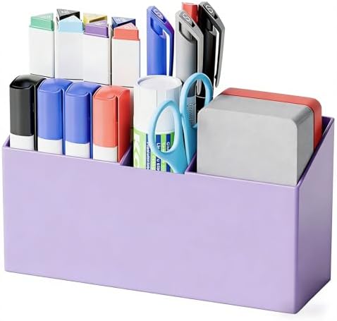 Yieach Magnetic Dry Erase Marker Holder for Whiteboard,Expo,Refrigerator,Fridge,Non Slip Magnet Pencil Holder,Wall Mounted Acrlic Pen Holder with Adhesive,Classroom,Locker Magnetic Organizer,Purple by Yieach