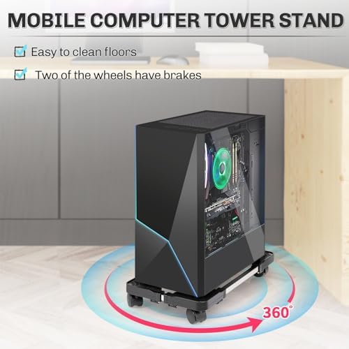 Liitrton Mobile CPU Stand Adjustable Computer Tower Stand Fits Most PC - Image 3