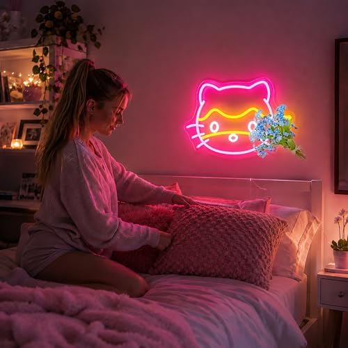 Cat Neon Signs for Wall Decor, Cute Led Sign Neon Light up Signs - Image 2