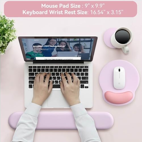 Mouse Pad with Keyboard Wrist Rest,Ergonomic Mousepad Support Set - Image 4