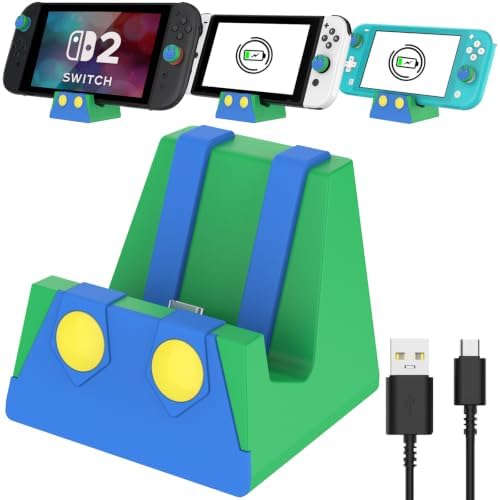 HEIYING Switch Charging Dock for Switch/Switch Lite/Switch OLED, Portable Switch Charging Base Stand with Type C Port,Replacement Compatible with Official Switch Charger Stand by HEIYING