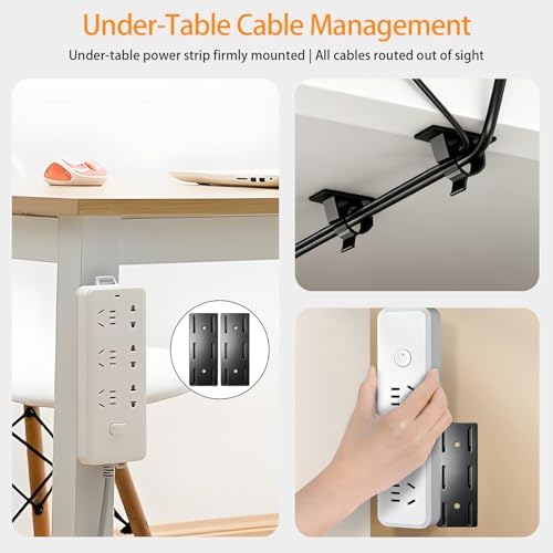 Gaming Desk Cable Management Kit 114PCS — 360° Spring Clips, Heavy-Duty Power Strip Holder, Reusable Cable Ties & Labels | Battlestation Organizer for Gamers & Streamers - Image 5